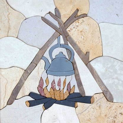 Prehistoric Utensils - Petal & Stone Mosaic Art