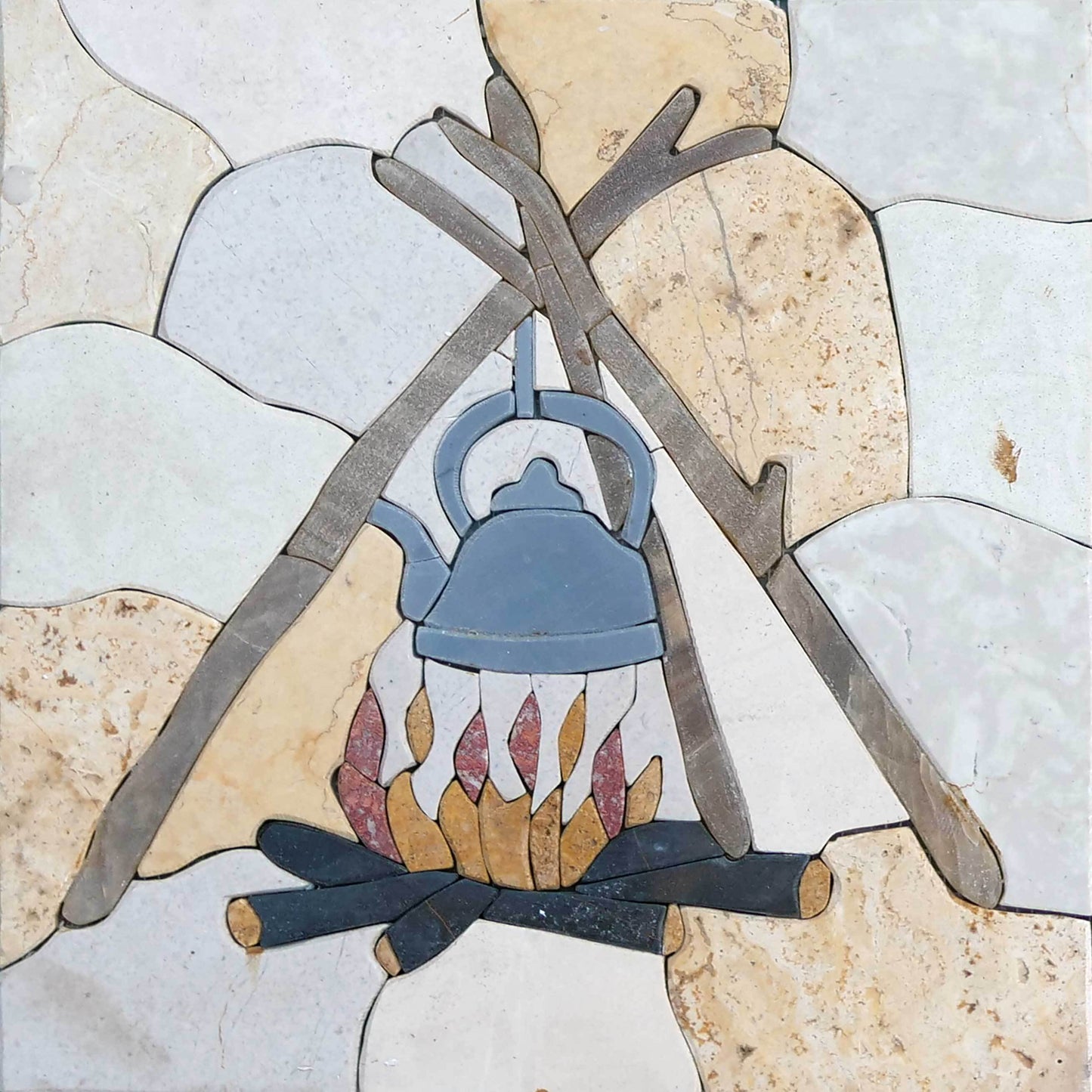 Prehistoric Utensils - Petal & Stone Mosaic Art