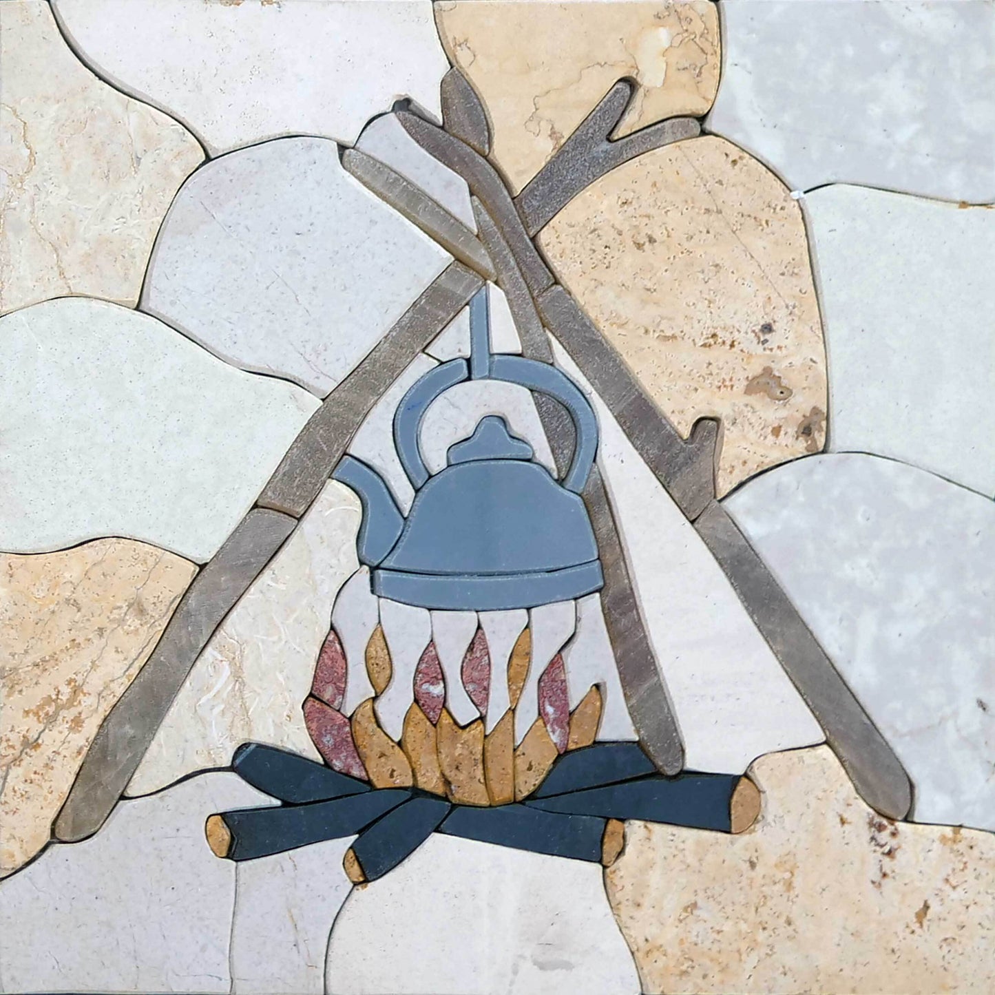 Prehistoric Utensils - Petal & Stone Mosaic Art