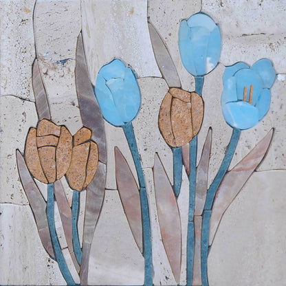 Mosaic Tile Art - Tulip Blossoms