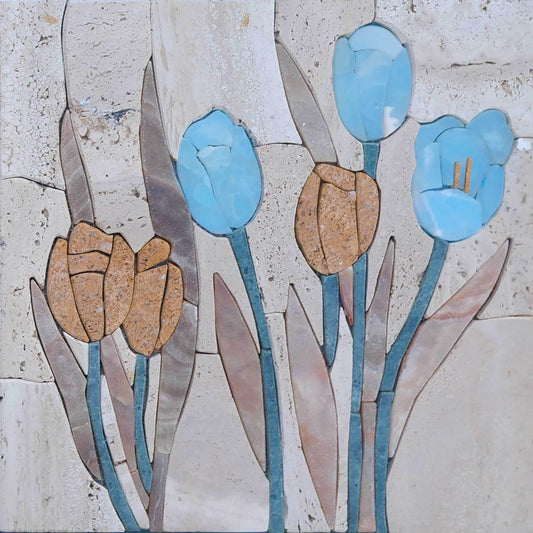 Mosaic Tile Art - Tulip Blossoms