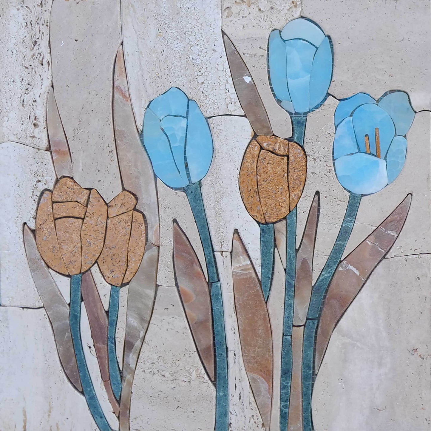 Mosaic Tile Art - Tulip Blossoms