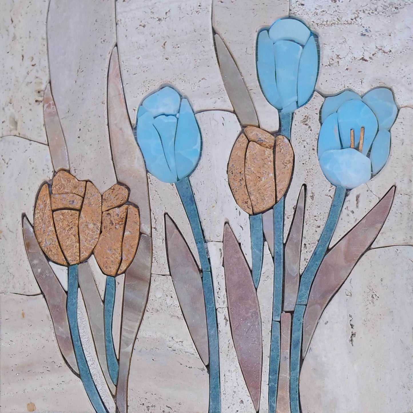 Mosaic Tile Art - Tulip Blossoms