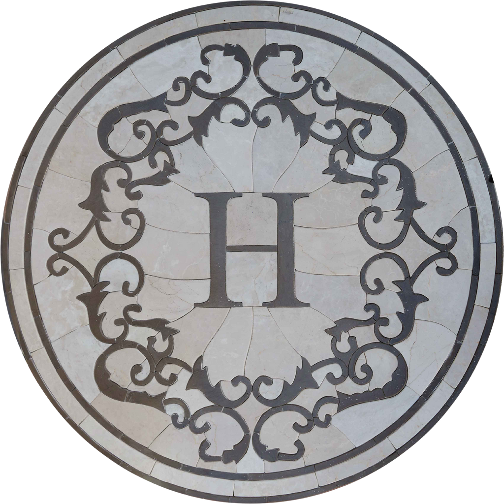 Monograma de mosaico - H