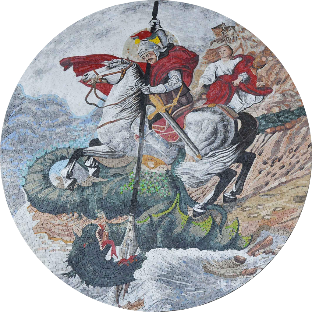 Mosaic Medallion - St. George The Roman Soldier