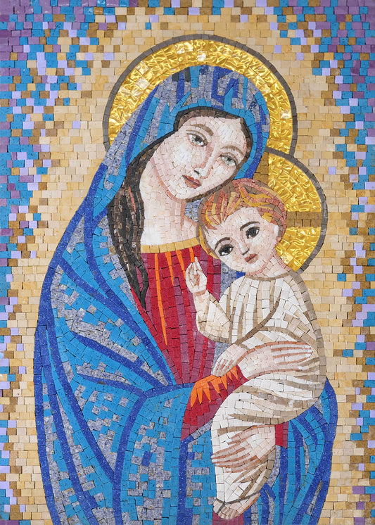 Mosaic Icon - Portrait Of Virgin Mary