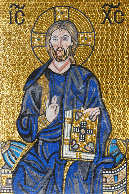 Mosaic Christ On Throne - Religious Art