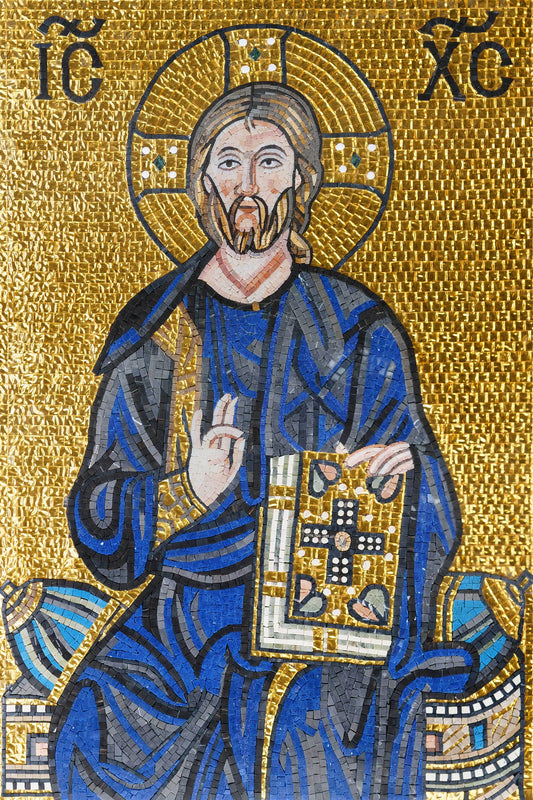 Mosaic Christ On Throne - Religious Art
