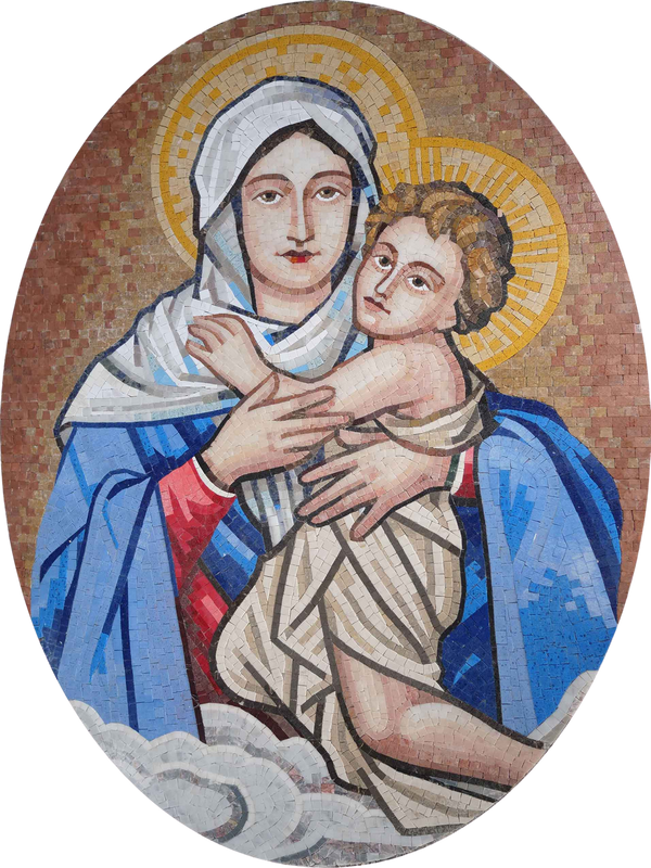 Mosaic Artwork - Jesus & the Virgin Mary