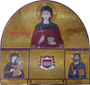 Tres iconos religiosos - Mosaico en forma de arco