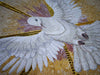 Medaglione in mosaico di colomba bianca sacra