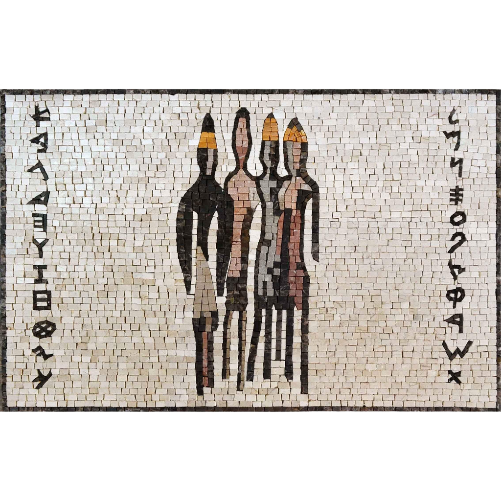 Mural Mosaico de Mármol - Civilización Fenicia