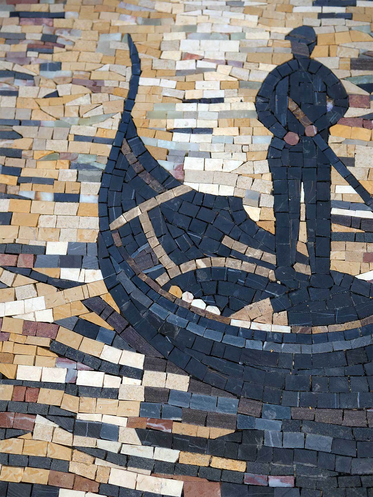 Venice Gondola Canal Scene – Handmade Natural Marble Mosaic Wall Art - Mesh Backing