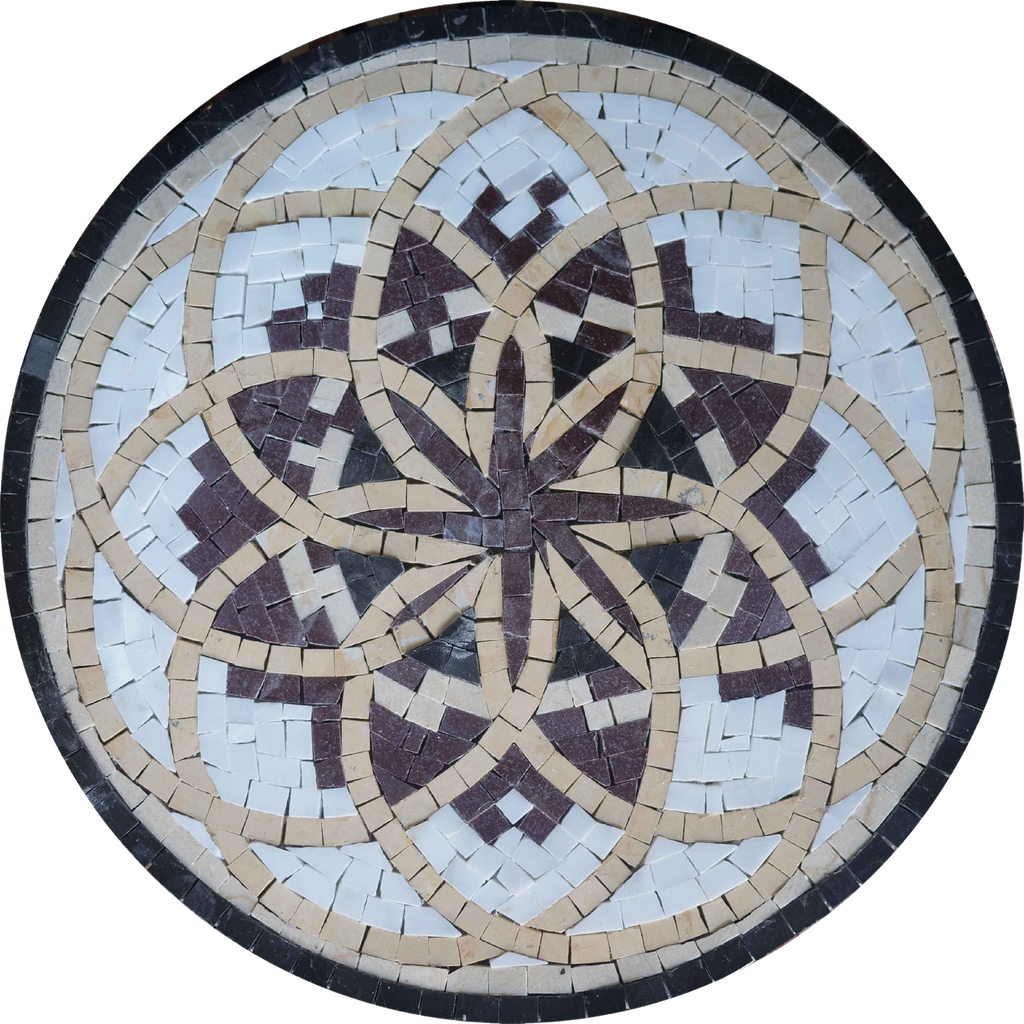 Mosaico Floral - Medalhão Geométrico