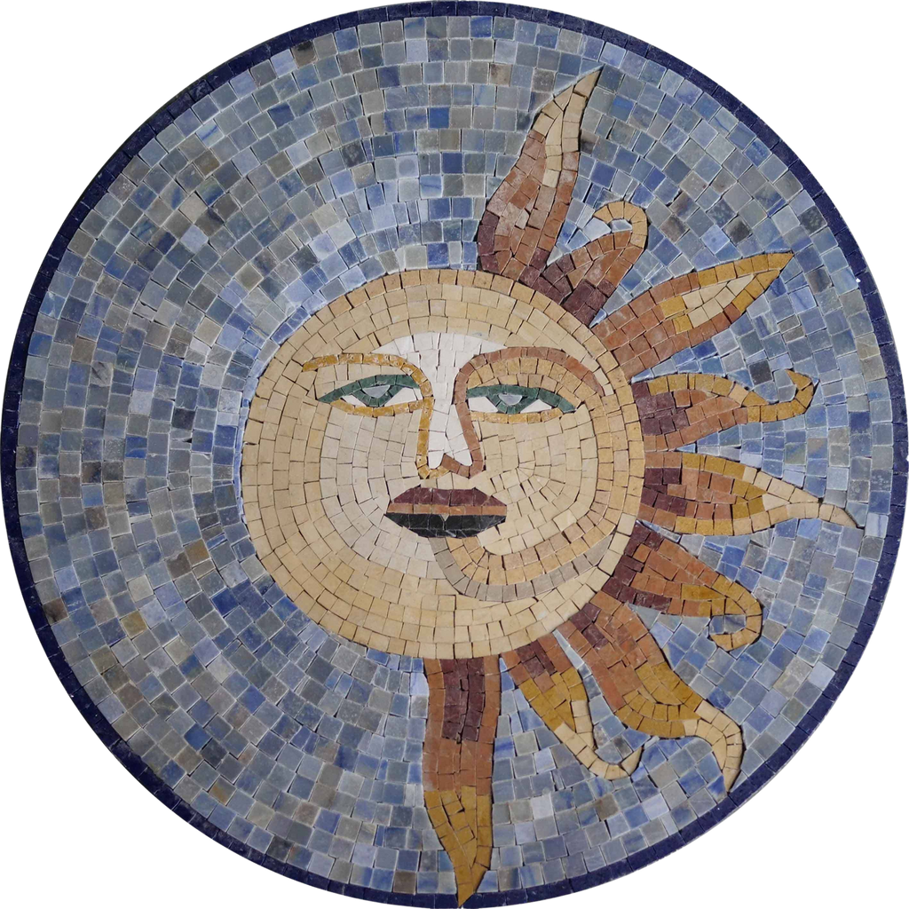 Medaglione in mosaico del sole nascente