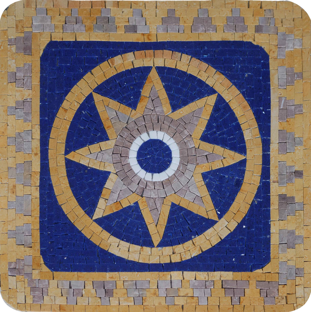 Arte de la pared del mosaico del ojo de la flor