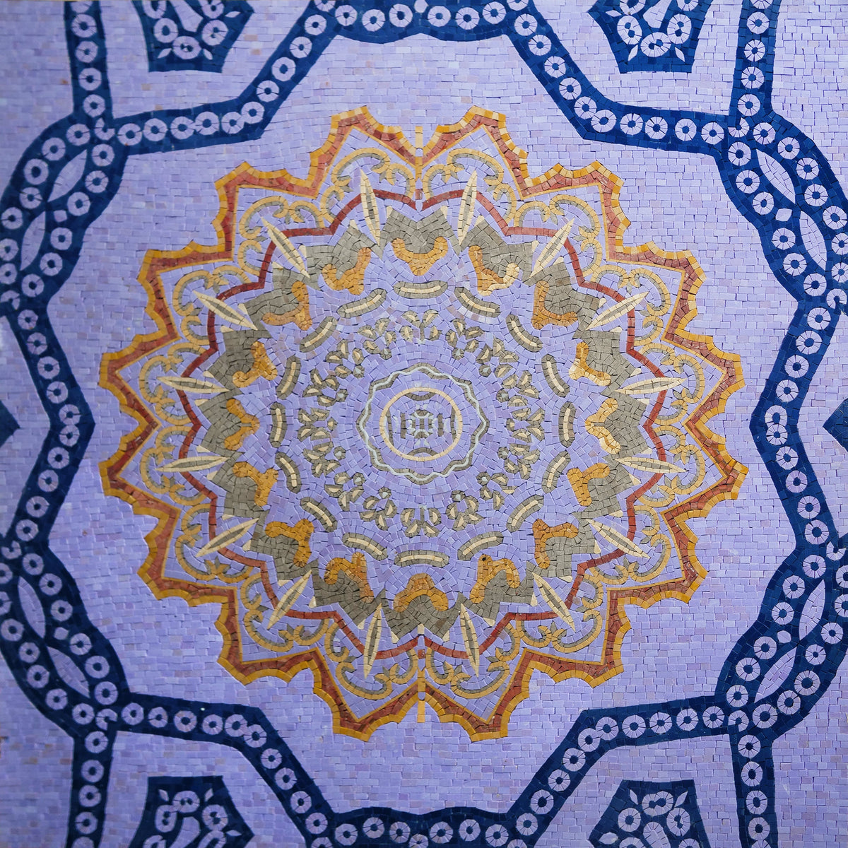 Star Moasic Pattern Intricate Multi-Layered Geometric Star Mosaic Art