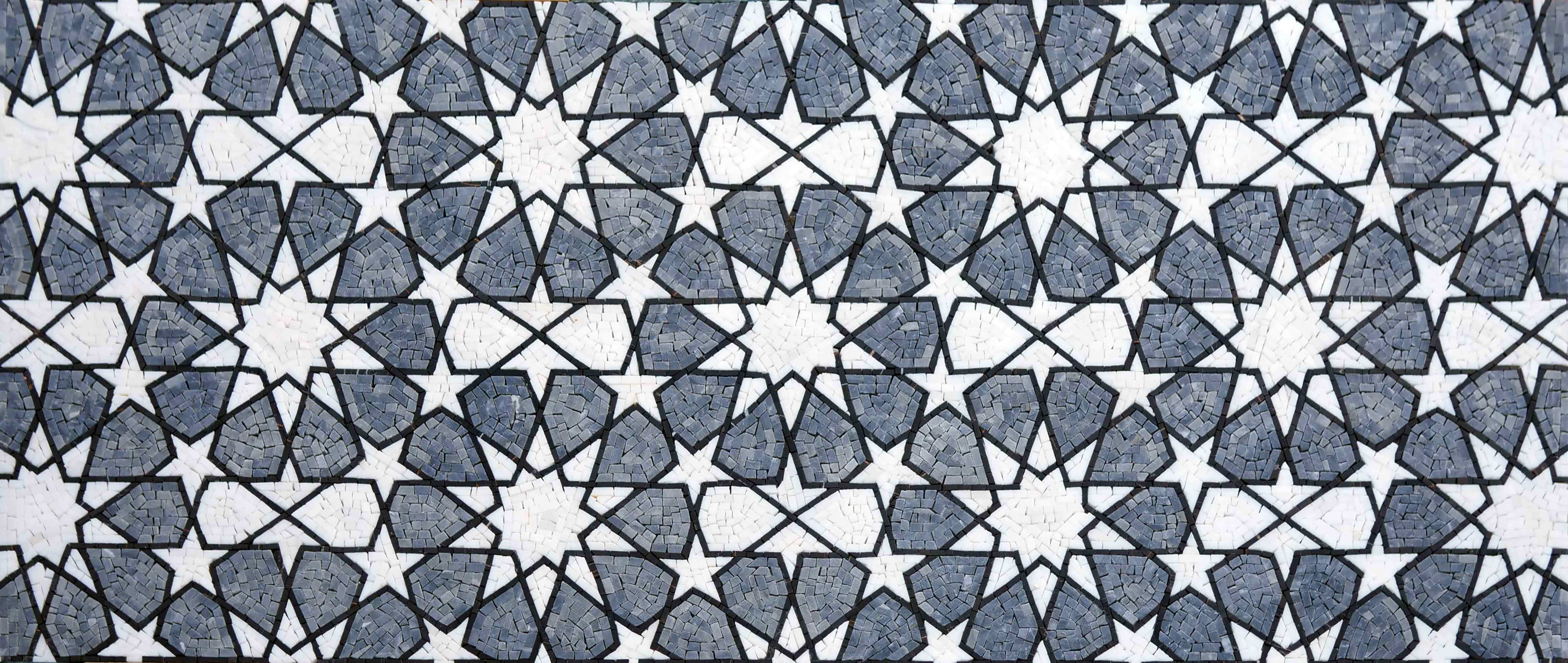 Interlocking Star Moasic Pattern Geometric Harmony: A Mosaic of Interlocking Stars | Geometric | Mozaico