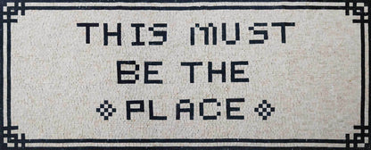 "This Must Be The Place" Text Mosaic Art - Black and White Floor or Wall Mosaic Tiles
