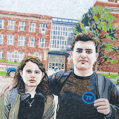 Custom Photo Portrait Mosaic Art - Personalized Family or Graduation Scene Mosaic Tiles