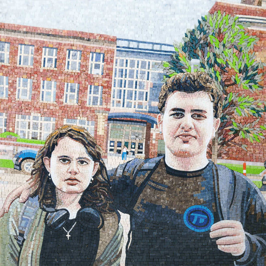 Custom Photo Portrait Mosaic Art - Personalized Family or Graduation Scene Mosaic Tiles