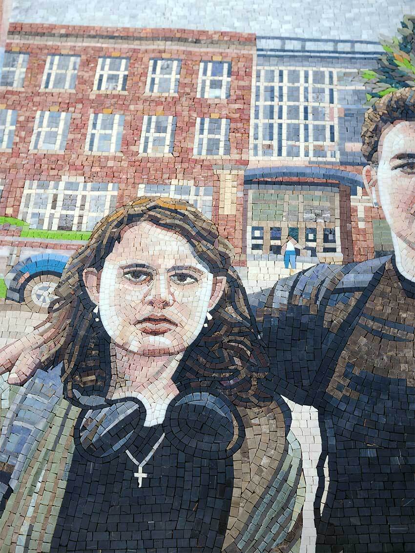 Custom Photo Portrait Mosaic Art - Personalized Family or Graduation Scene Mosaic Tiles