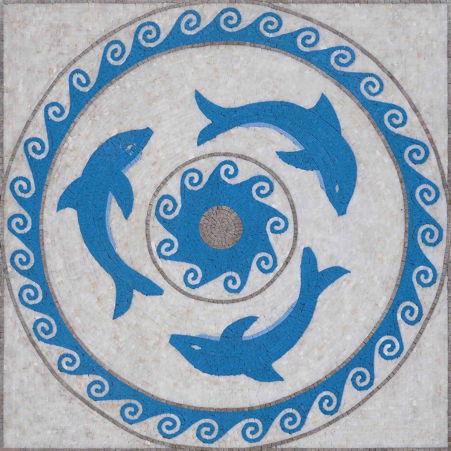 The Three Dolphins Mosaic Artwork