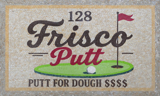 Custom Golf-Themed Business Sign Mosaic Tile - Personalized Address/Logo Floor Mosaic Inlay