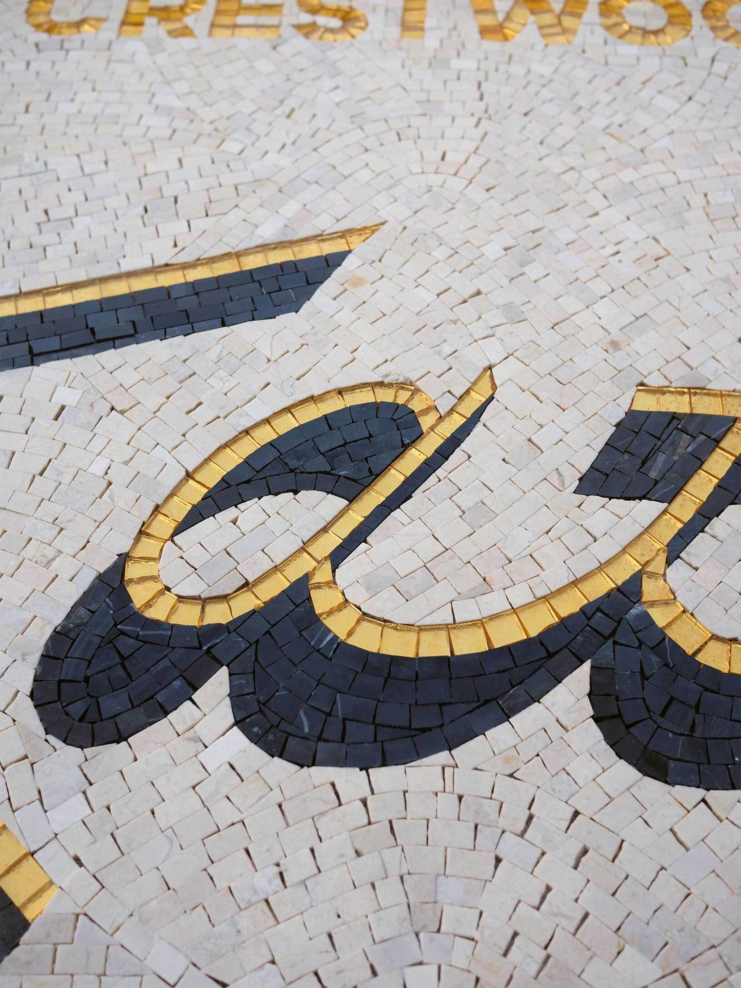 Crestwood Katie's Est. 2026 – Restaurant Logo Stone Mosaic Floor Sign - Mesh Backing