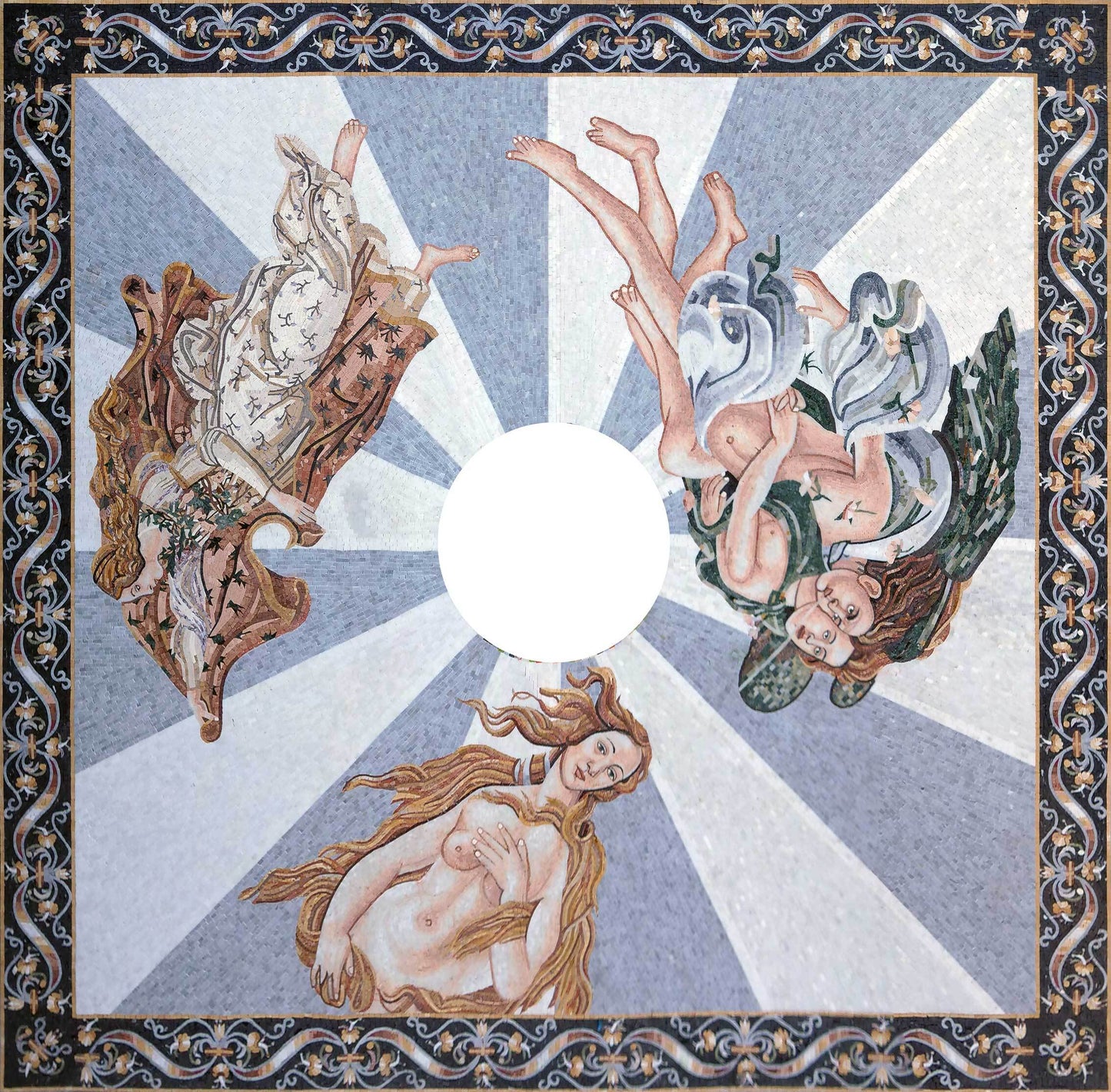 Birth of Venus after Botticelli – Marble Mosaic Wall & Ceiling Art - Mesh Backing