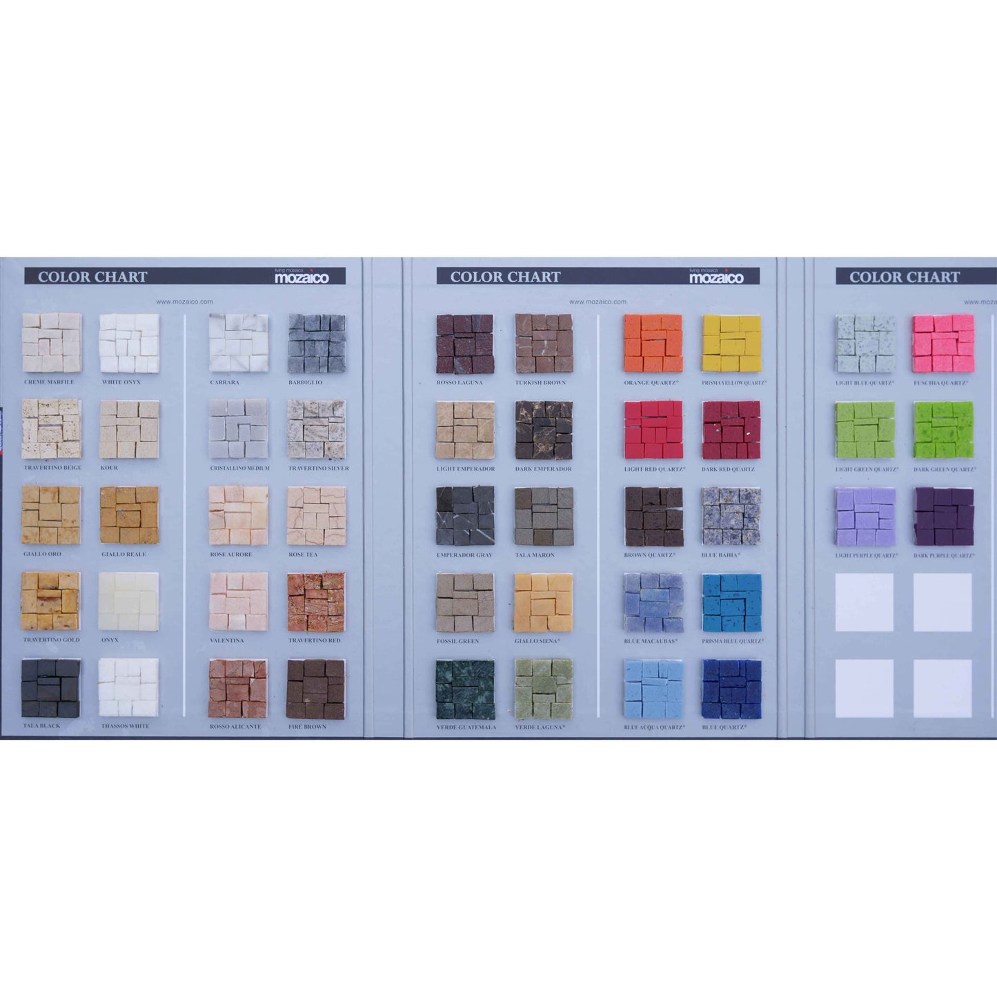 Arte em Azulejos Geométricos - Cartela de Cores de Mosaicos Antigos - Coleção de Luxo Artesanal em Pedra Natural - Cartela de Cores - Base em Tela