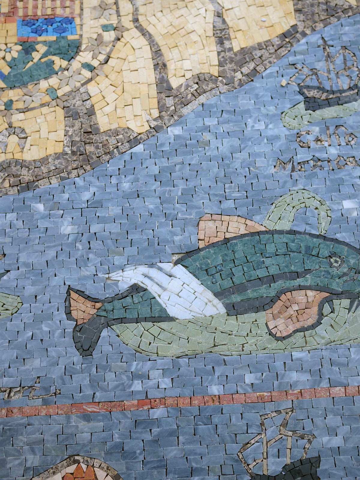 Nautical Antique Caribbean Map – Spanish Colonial Marble Mosaic Wall Art - Mesh Backing