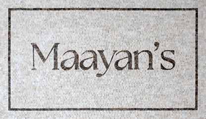 Custom Name Sign Marble Mosaic Wall Art – Personalized Business Logo & Entrance Plaque - Mesh Backing