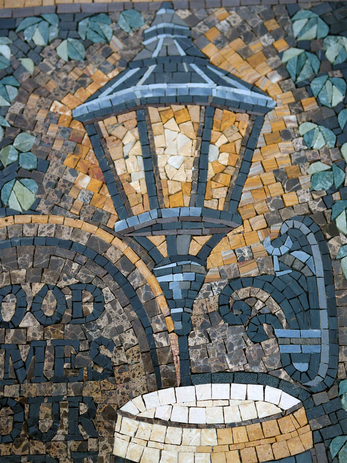 Good Times Pour Here – Irish Pub Stout Marble Mosaic Wall Art - Mesh Backing