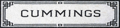 Cummings Custom Sign – Black and White Marble Mosaic Wall Art - Mesh Backing