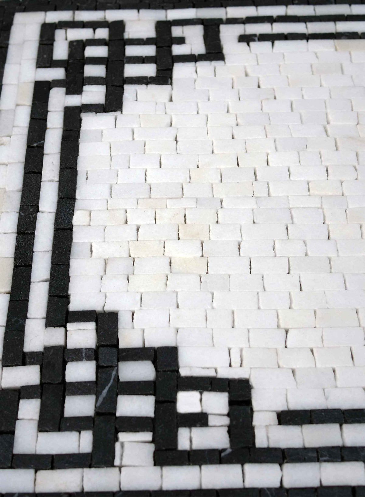 Cummings Custom Sign – Black and White Marble Mosaic Wall Art - Mesh Backing