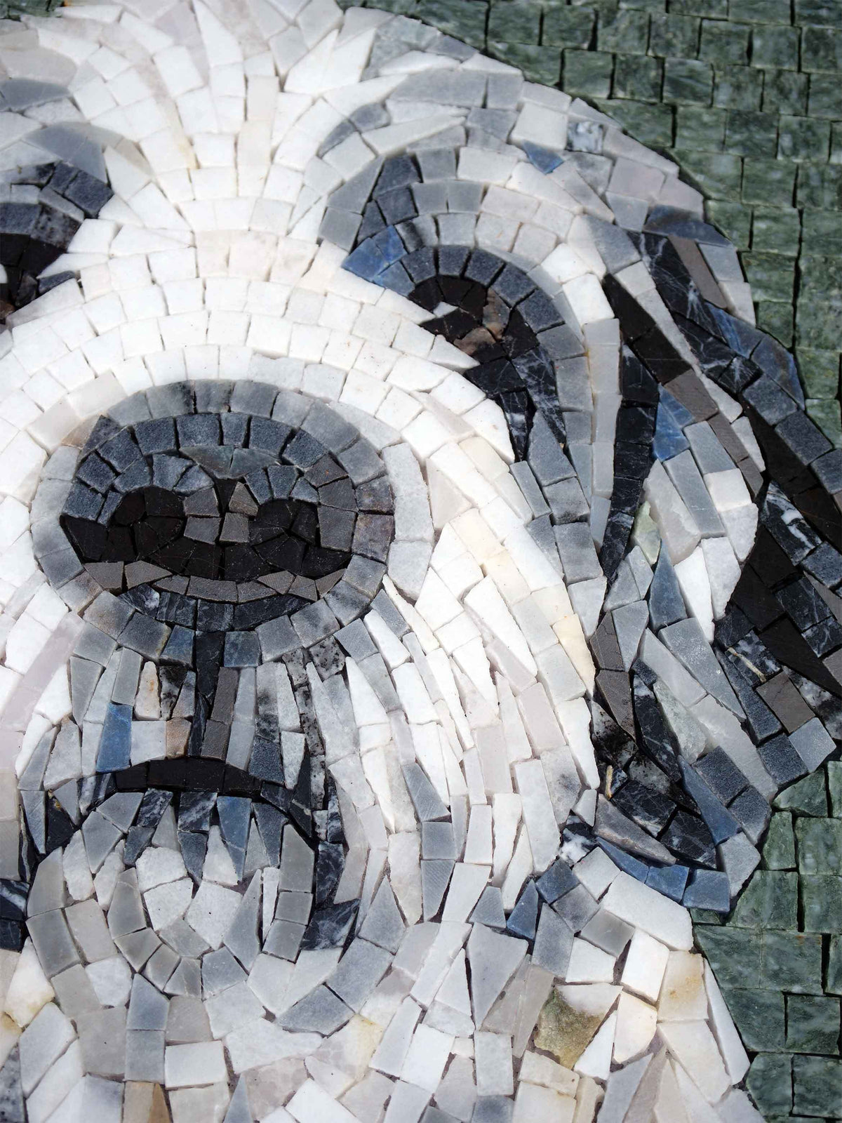 Shaggy Dog Portrait – Custom Pet Marble Mosaic Wall Art - Mesh Backing