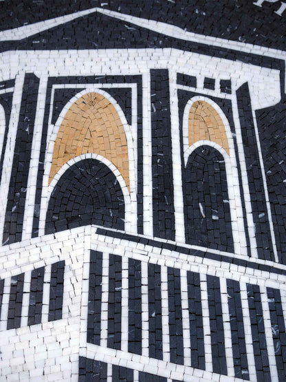 Unity of Nashville Custom Seal – Established 1916 Marble Mosaic Wall Art - Mesh Backing