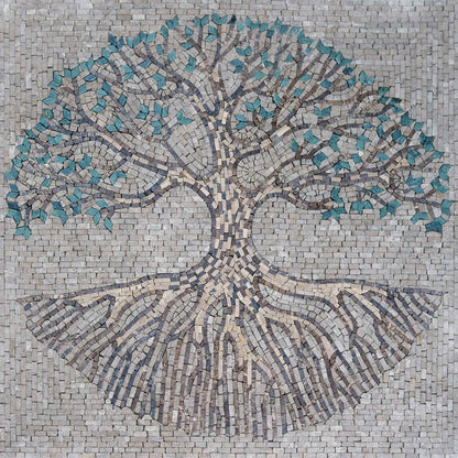 Tree of Life Mosaic – Nature Marble Wall Art - Mesh Backing