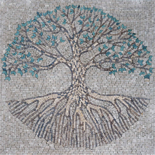 Tree of Life Mosaic – Nature Marble Wall Art - Mesh Backing