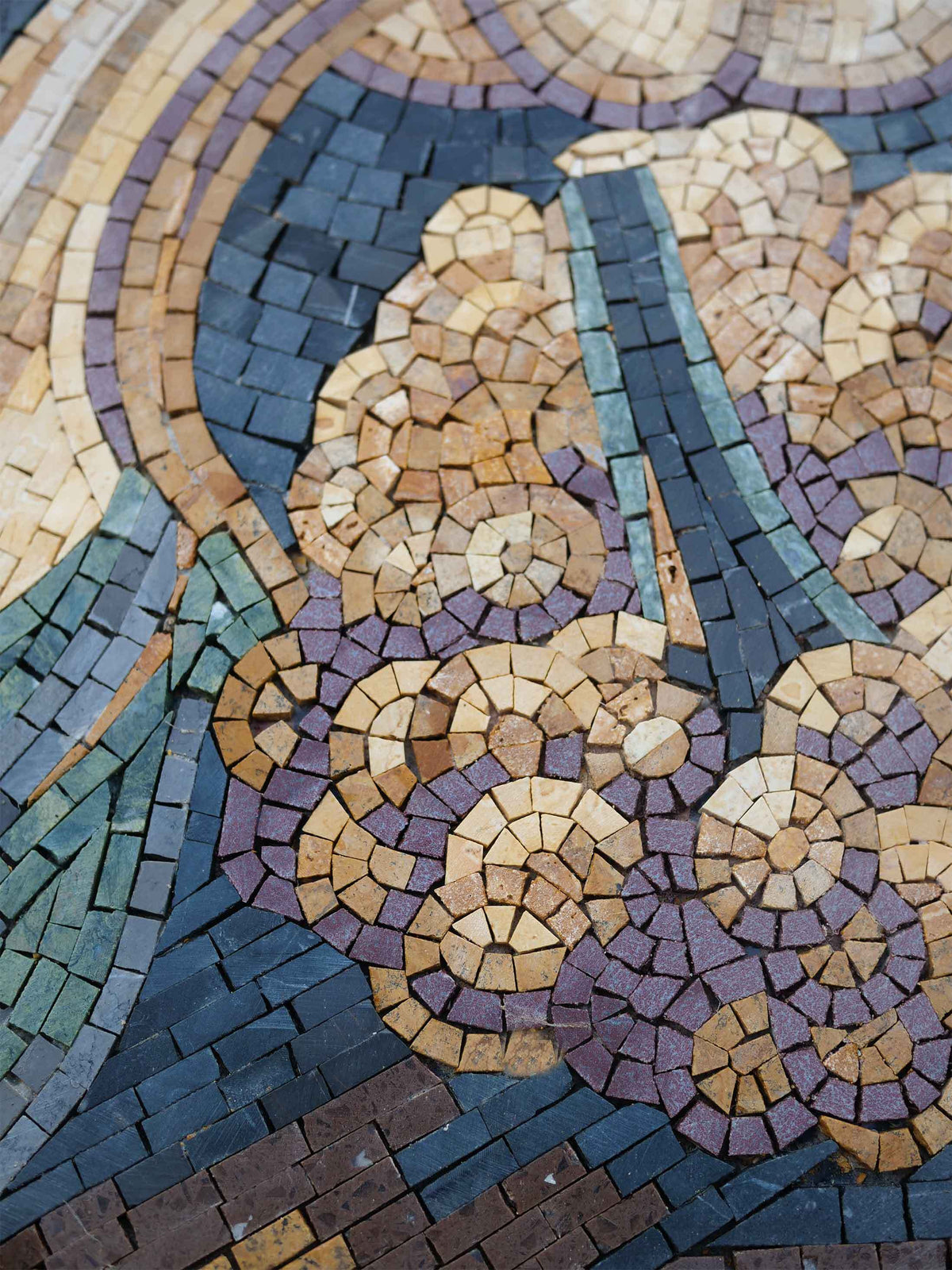 Harvest Pumpkin & Gourds Still Life – Autumn Marble Mosaic Kitchen Backsplash - Mesh Backing