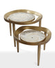 Luxury Mosaic Coffee Table Duo - Gold-Patinated Finish