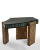 Table d’appoint en bois mosaïque fabriquée à la main - Pièce de déclaration de luxe