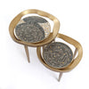Tavolino da caffè di lusso in mosaico Duo - Finitura patinata oro