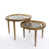 Tavolino da caffè di lusso in mosaico Duo - Finitura patinata oro