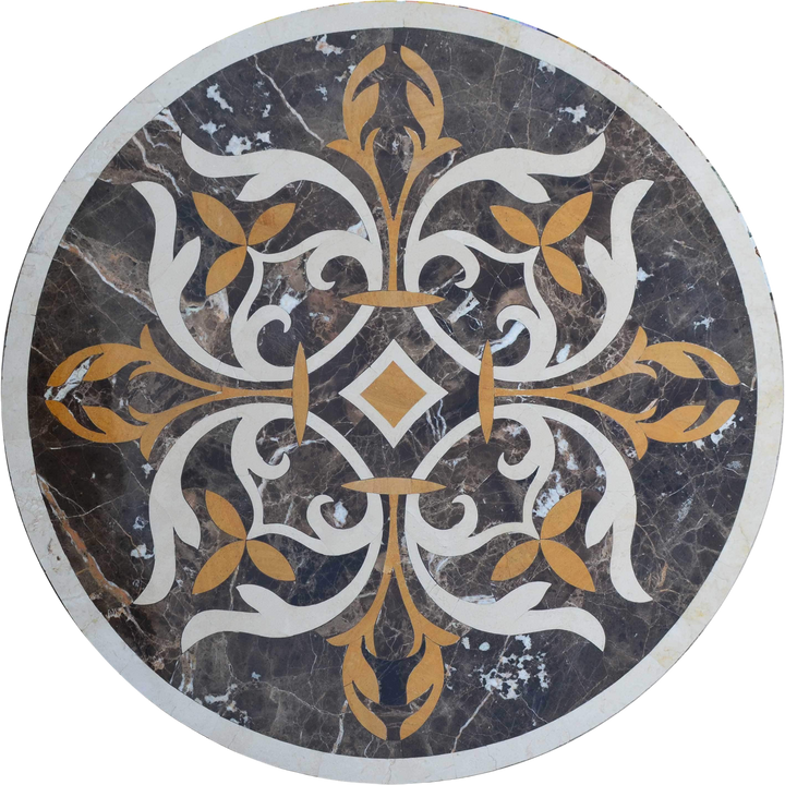 Aurum - Medallón de mosaico de mármol de chorro de agua
