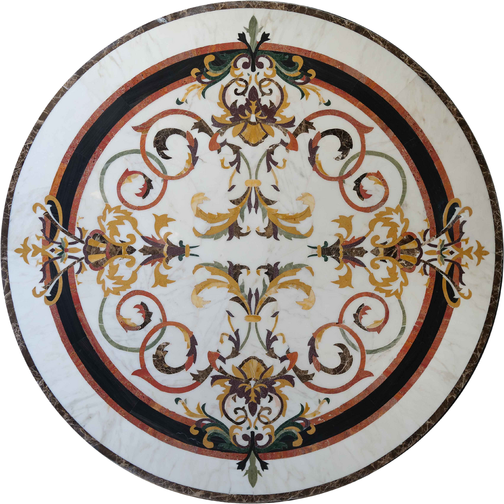 Medaglione di mosaico per pavimenti in piastrelle