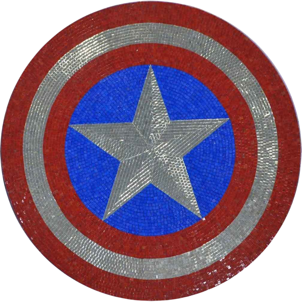 Captain America's Shield - Mosaic Medallion