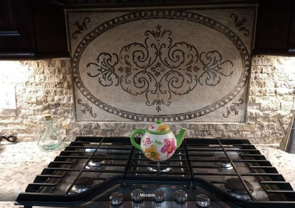 Arabesque Marble Rug - Inspired Mosaic - Mesh Backing