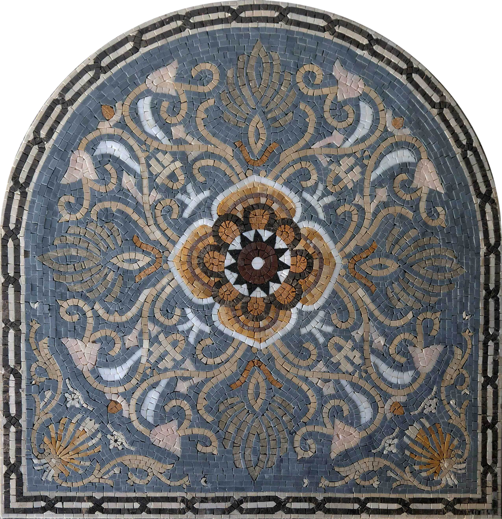 Arte em mosaico geométrico - A flor arqueada